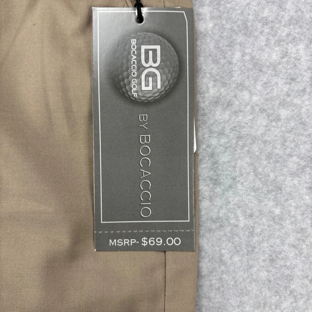Bocaccio Golf Shorts Mens 42 Khaki Expandable Waist Stretch Performance Golfing